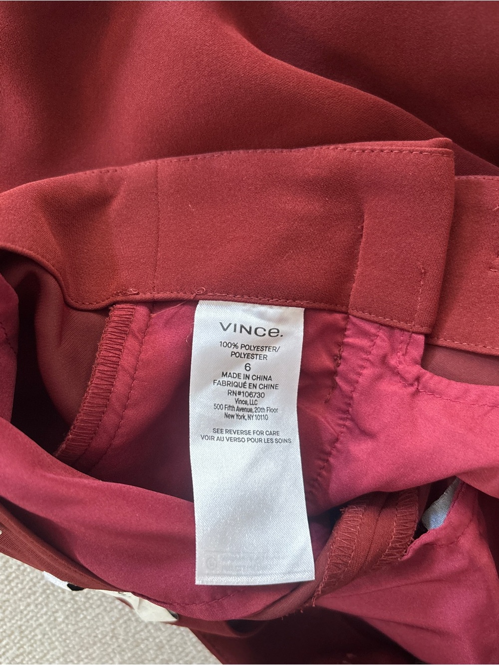 Vince Pleated High Rise Paper-Bag Shorts Redwood Red Size 6 - Picture 4 of 5